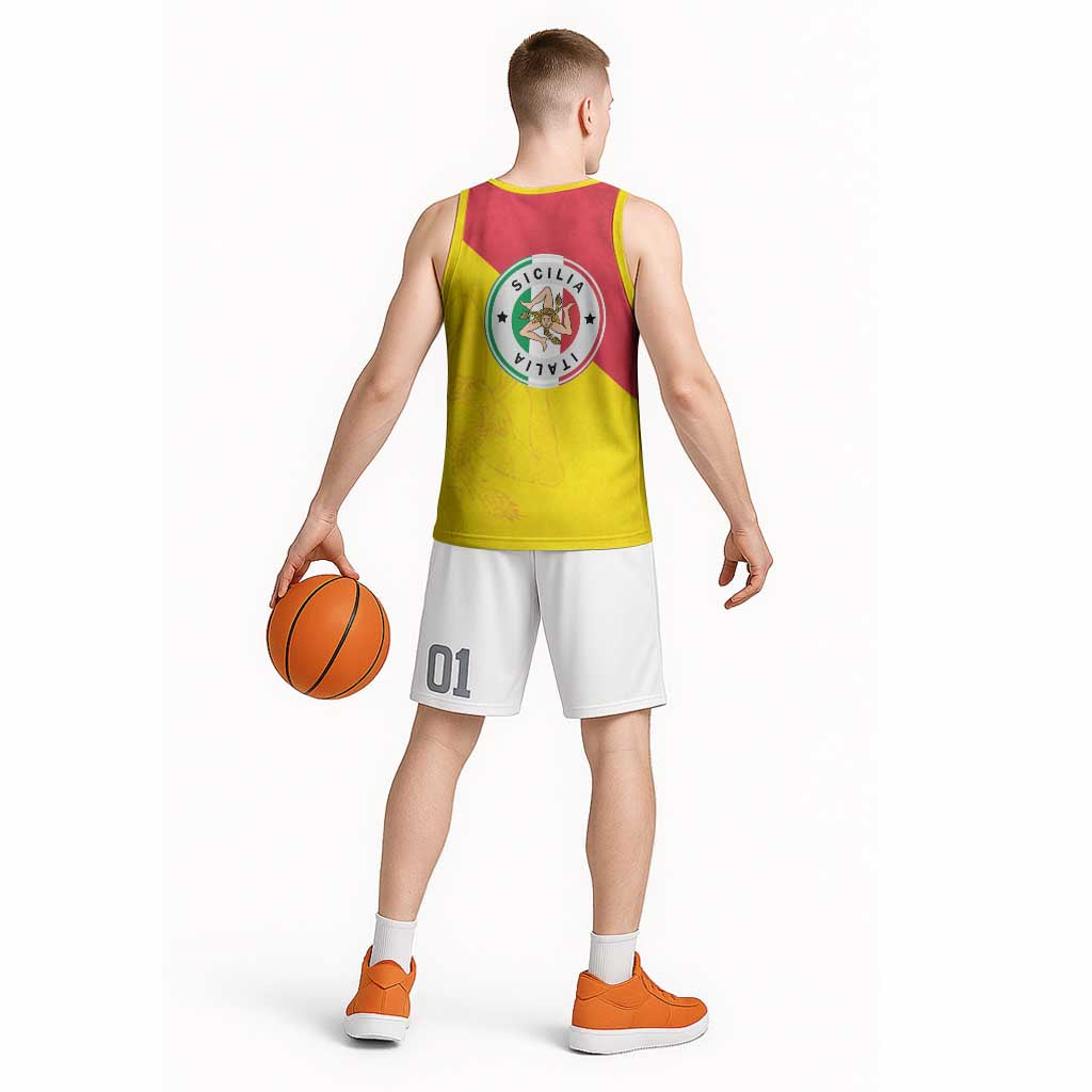 Italy Sicilia Basketball Jersey Triskeles With Lemons - Wonder Print Shop