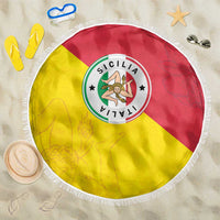 Italy Sicilia Beach Blanket Triskeles With Lemons - Wonder Print Shop