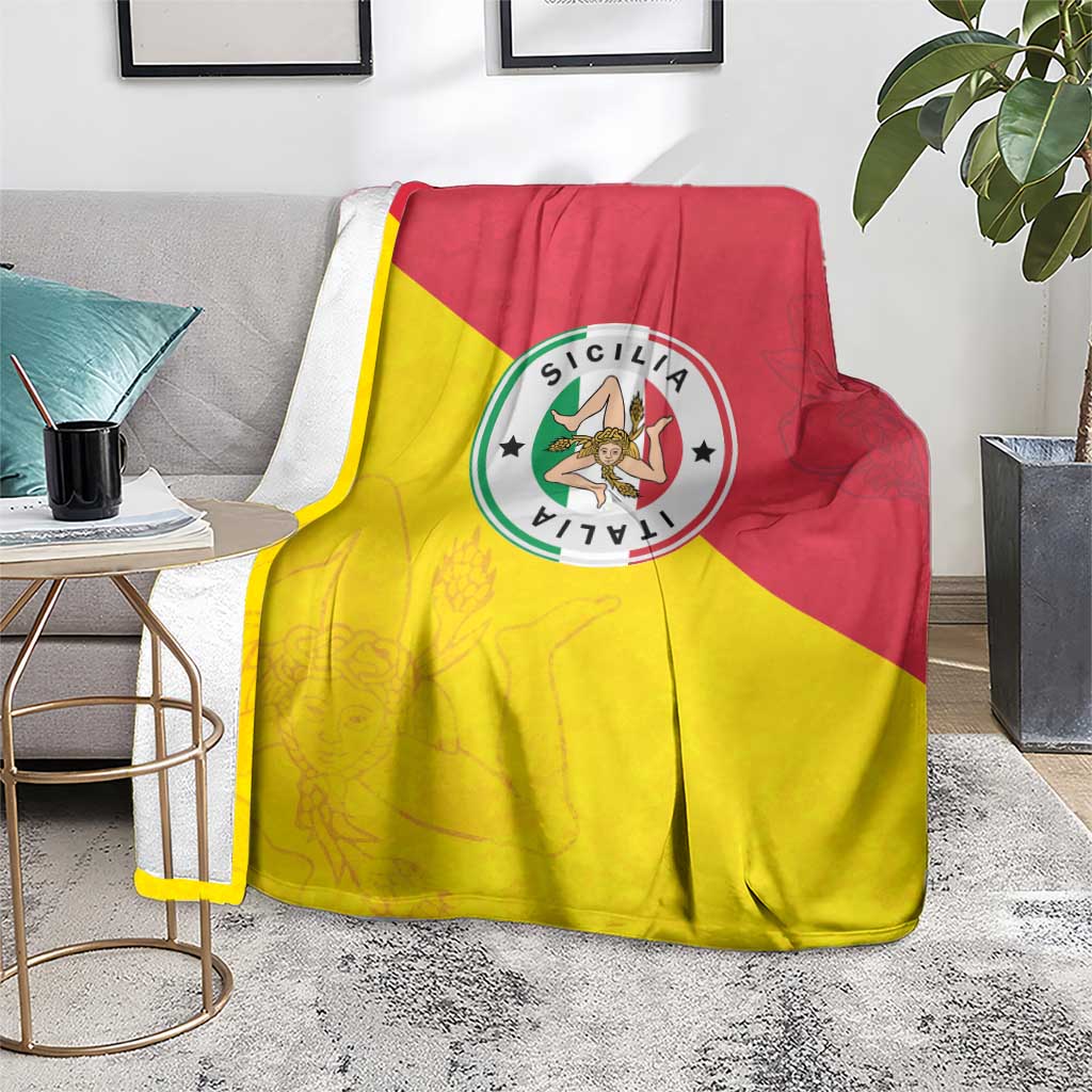 Italy Sicilia Blanket Triskeles With Lemons - Wonder Print Shop