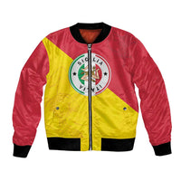 Italy Sicilia Bomber Jacket Triskeles With Lemons - Wonder Print Shop
