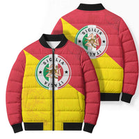 Italy Sicilia Bomber Puffer Jacket Triskeles With Lemons - Wonder Print Shop