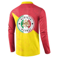 Italy Sicilia Button Sweatshirt Triskeles With Lemons - Wonder Print Shop