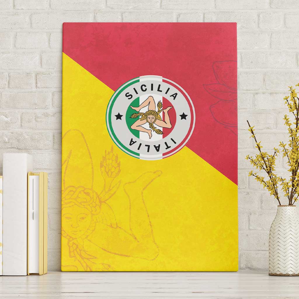 Italy Sicilia Canvas Wall Art Triskeles With Lemons - Wonder Print Shop