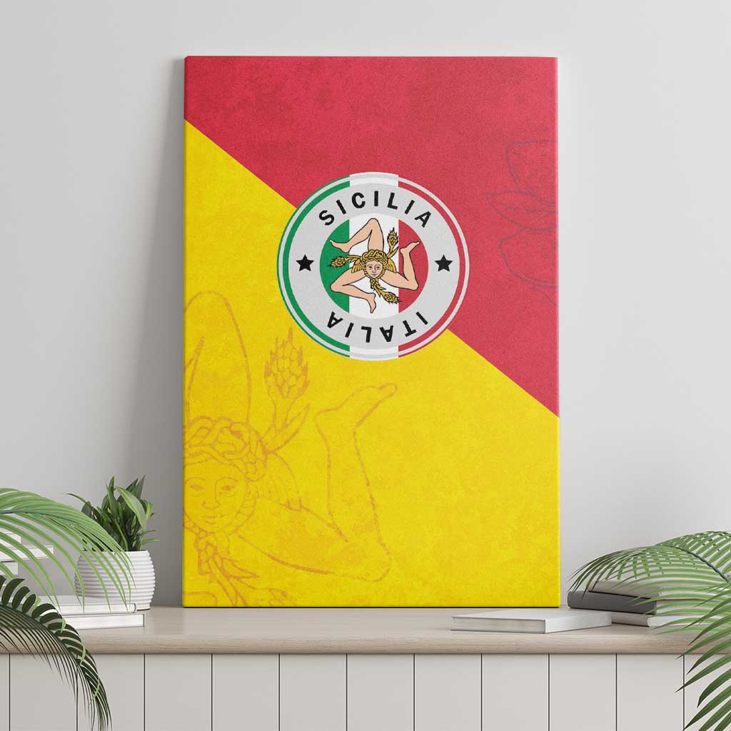 Italy Sicilia Canvas Wall Art Triskeles With Lemons - Wonder Print Shop