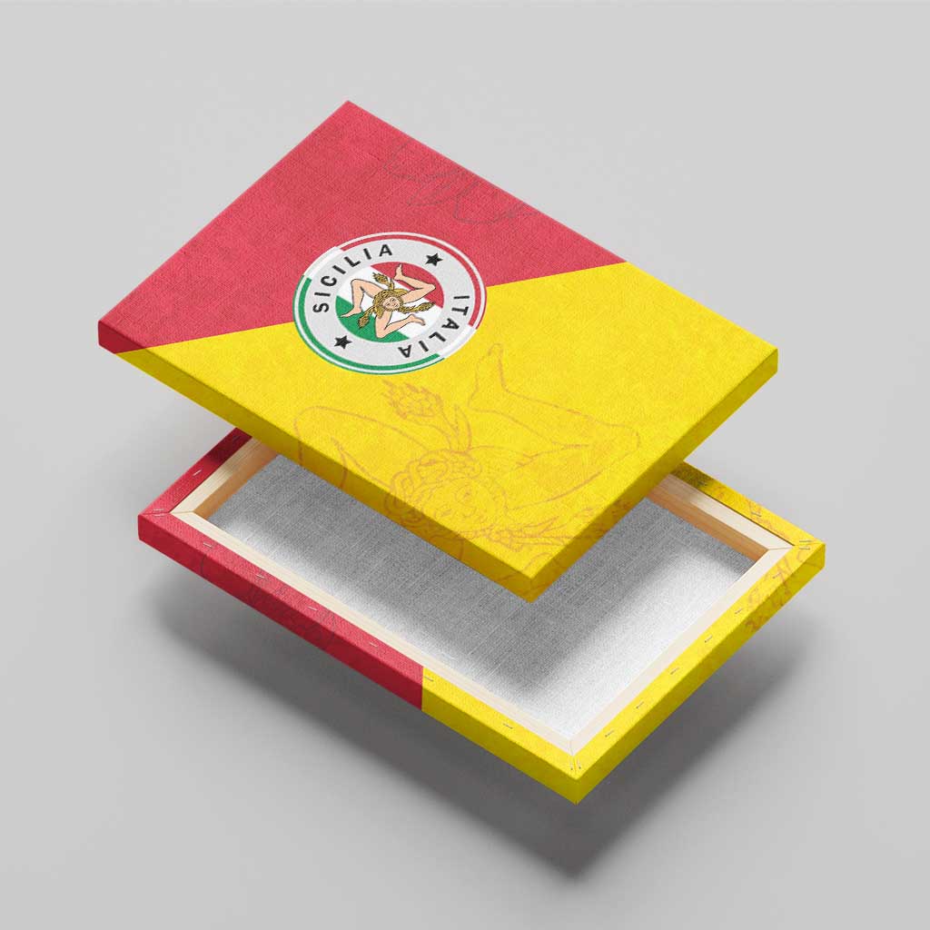 Italy Sicilia Canvas Wall Art Triskeles With Lemons - Wonder Print Shop