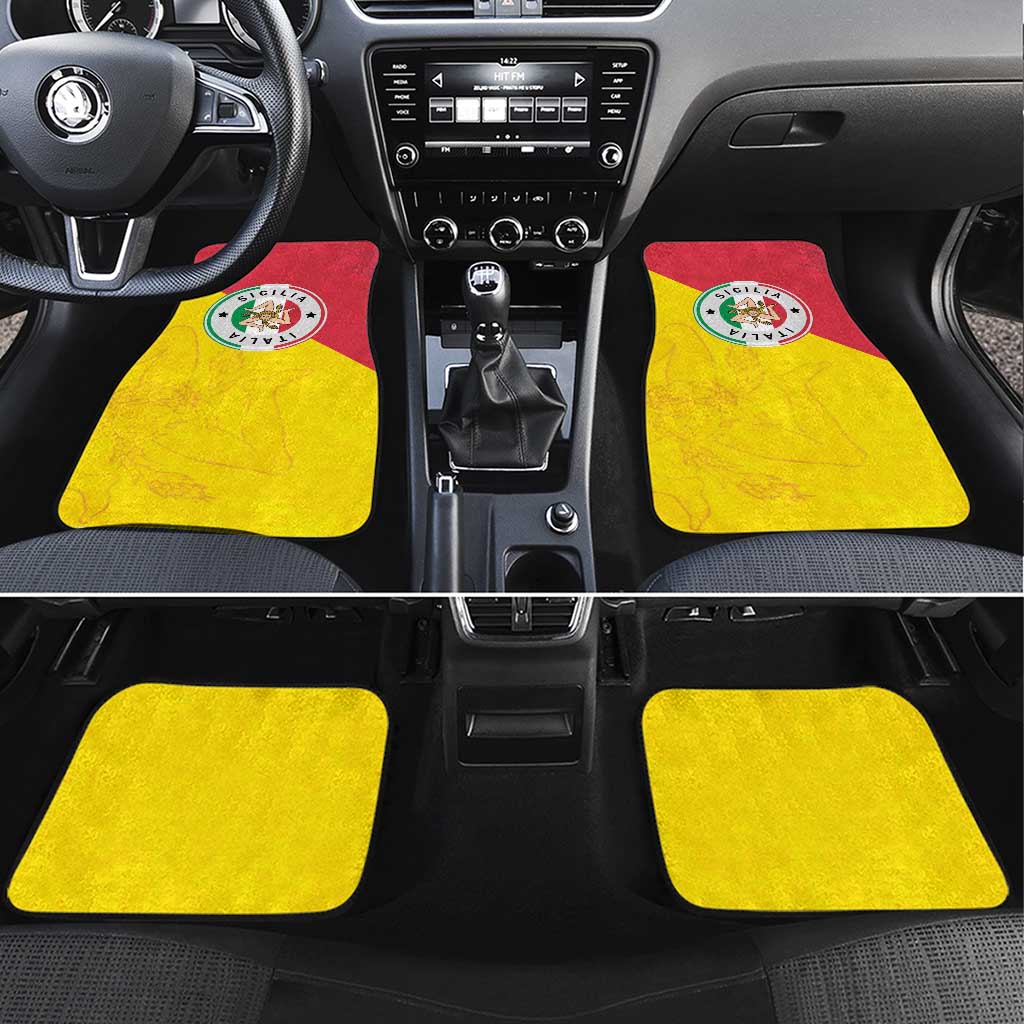Italy Sicilia Car Mats Triskeles With Lemons - Wonder Print Shop
