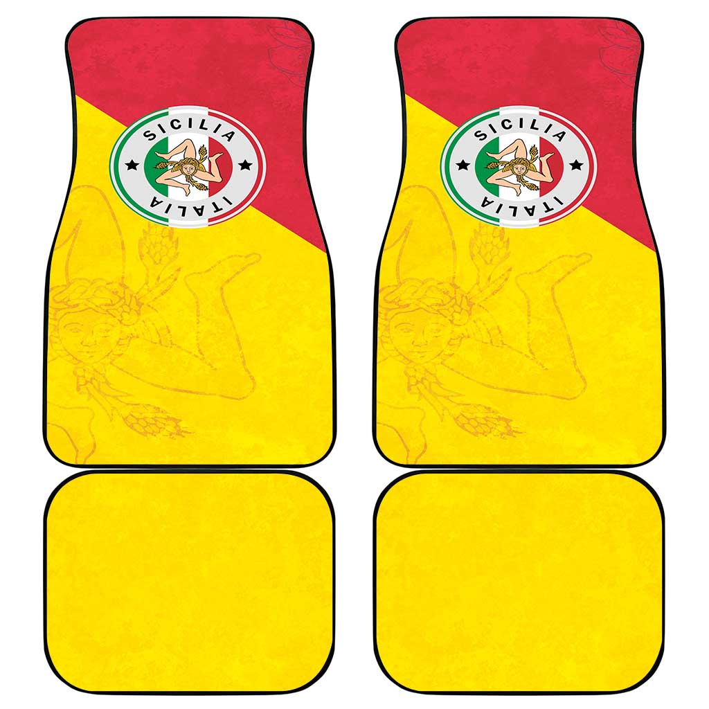 Italy Sicilia Car Mats Triskeles With Lemons - Wonder Print Shop
