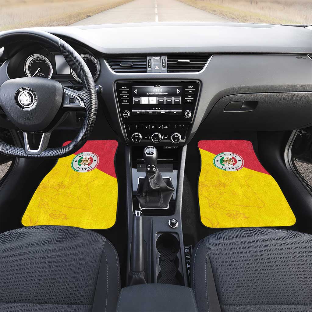 Italy Sicilia Car Mats Triskeles With Lemons - Wonder Print Shop
