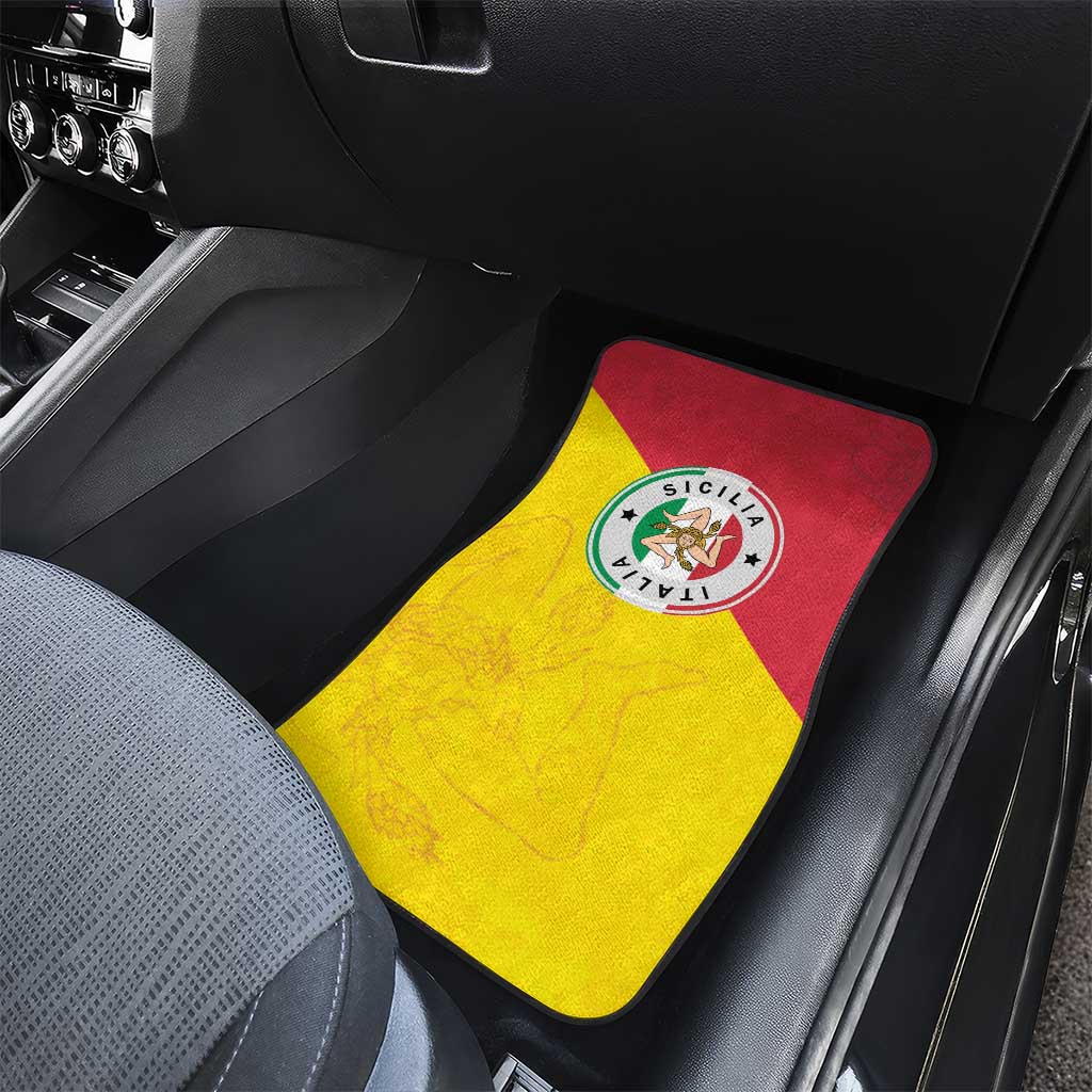 Italy Sicilia Car Mats Triskeles With Lemons - Wonder Print Shop