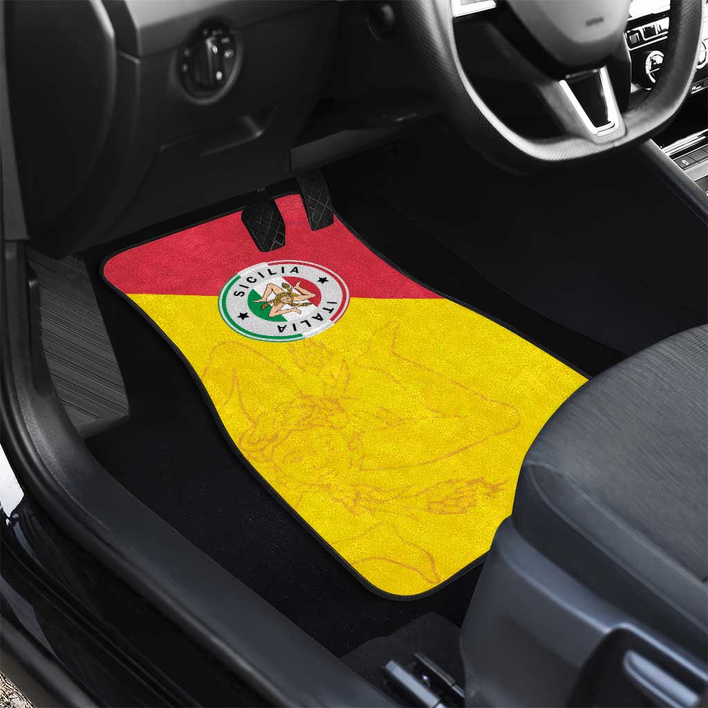 Italy Sicilia Car Mats Triskeles With Lemons - Wonder Print Shop