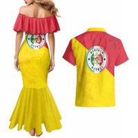 Italy Sicilia Couples Matching Mermaid Dress and Hawaiian Shirt Triskeles With Lemons - Wonder Print Shop