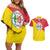 Italy Sicilia Couples Matching Off Shoulder Short Dress and Hawaiian Shirt Triskeles With Lemons - Wonder Print Shop