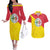Italy Sicilia Couples Matching Off The Shoulder Long Sleeve Dress and Hawaiian Shirt Triskeles With Lemons - Wonder Print Shop