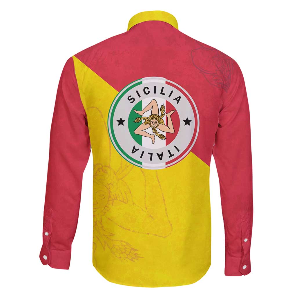 Italy Sicilia Family Matching Long Sleeve Bodycon Dress and Hawaiian Shirt Triskeles With Lemons - Wonder Print Shop