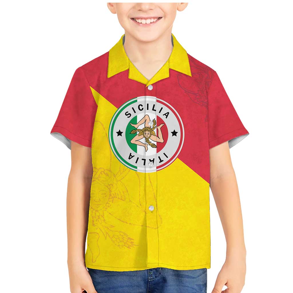 Italy Sicilia Family Matching Mermaid Dress and Hawaiian Shirt Triskeles With Lemons - Wonder Print Shop