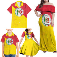 Italy Sicilia Family Matching Off Shoulder Maxi Dress and Hawaiian Shirt Triskeles With Lemons - Wonder Print Shop