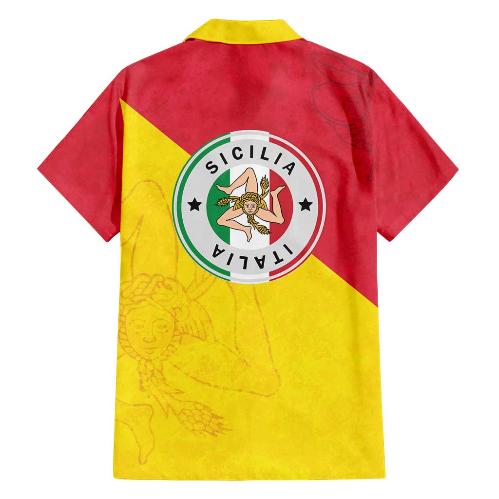 Italy Sicilia Family Matching Summer Maxi Dress and Hawaiian Shirt Triskeles With Lemons - Wonder Print Shop