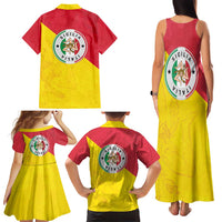 Italy Sicilia Family Matching Tank Maxi Dress and Hawaiian Shirt Triskeles With Lemons - Wonder Print Shop