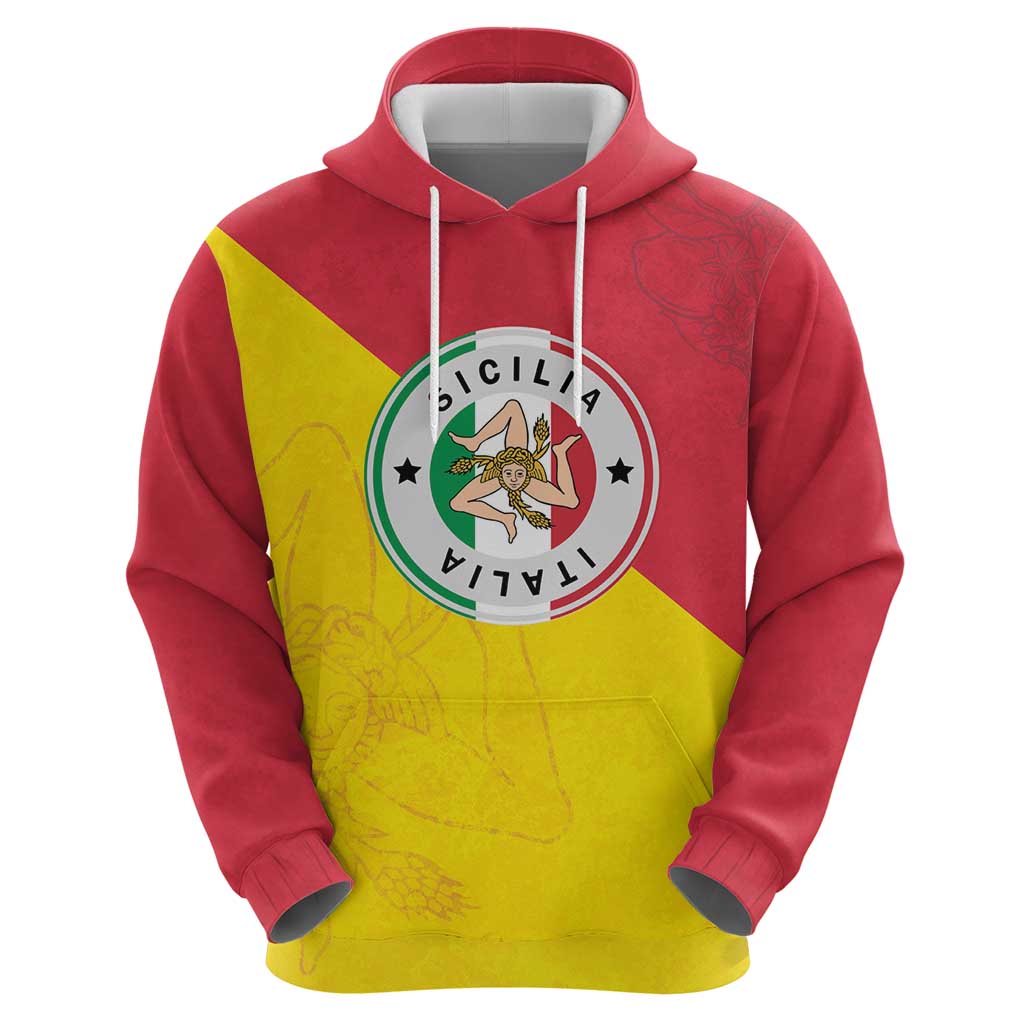 Italy Sicilia Hoodie Triskeles With Lemons - Wonder Print Shop