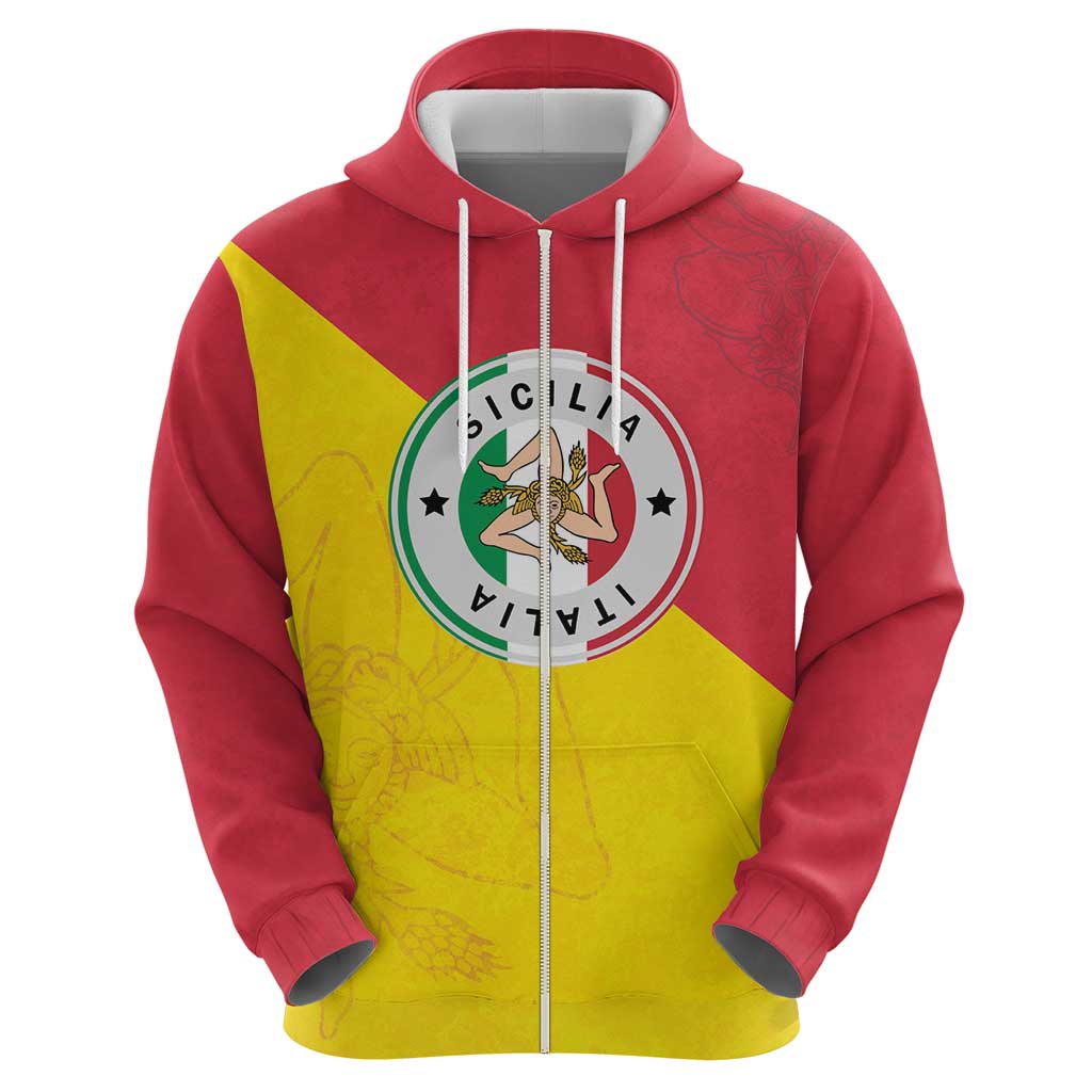 Italy Sicilia Hoodie Triskeles With Lemons - Wonder Print Shop