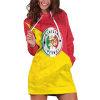 Italy Sicilia Hoodie Dress Triskeles With Lemons - Wonder Print Shop