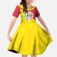 Italy Sicilia Kid Short Sleeve Dress Triskeles With Lemons - Wonder Print Shop