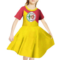Italy Sicilia Kid Short Sleeve Dress Triskeles With Lemons - Wonder Print Shop