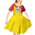 Italy Sicilia Kid Short Sleeve Dress Triskeles With Lemons - Wonder Print Shop
