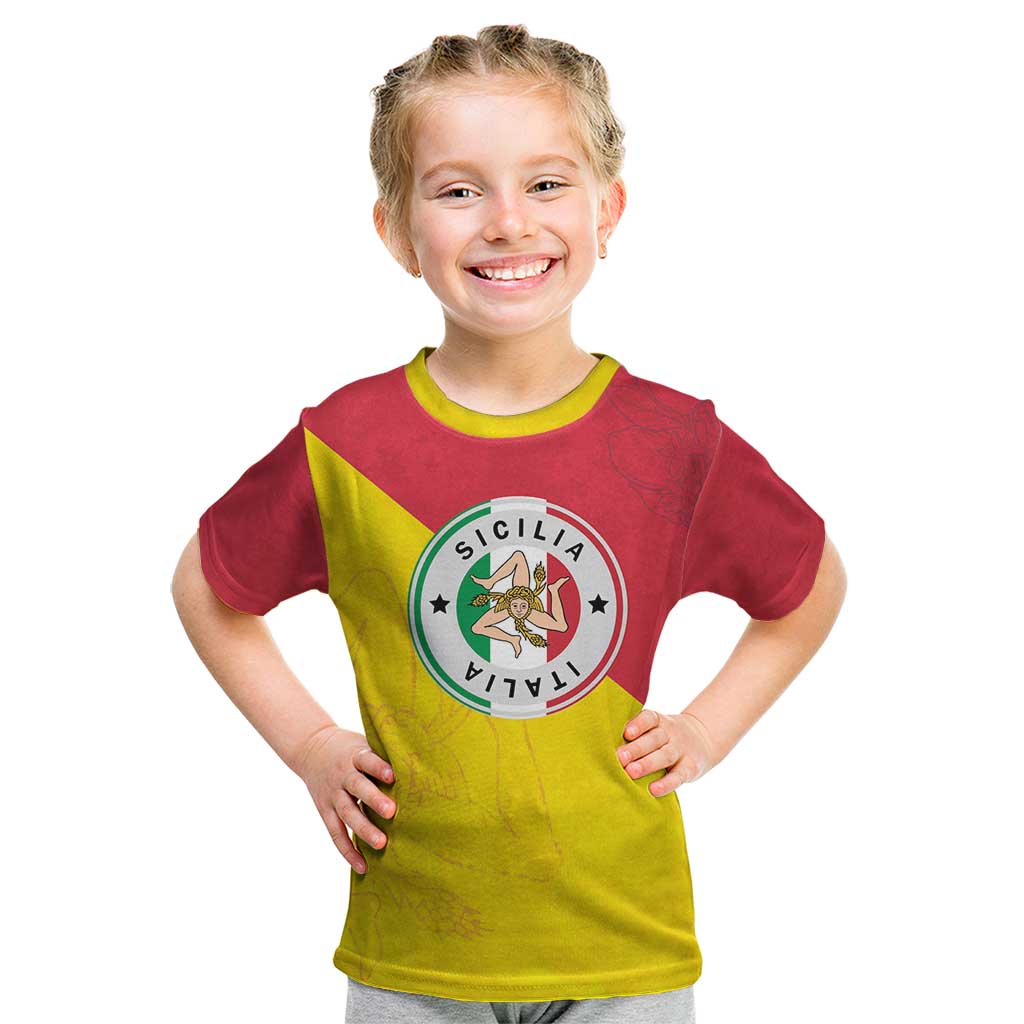 Italy Sicilia Kid T Shirt Triskeles With Lemons - Wonder Print Shop