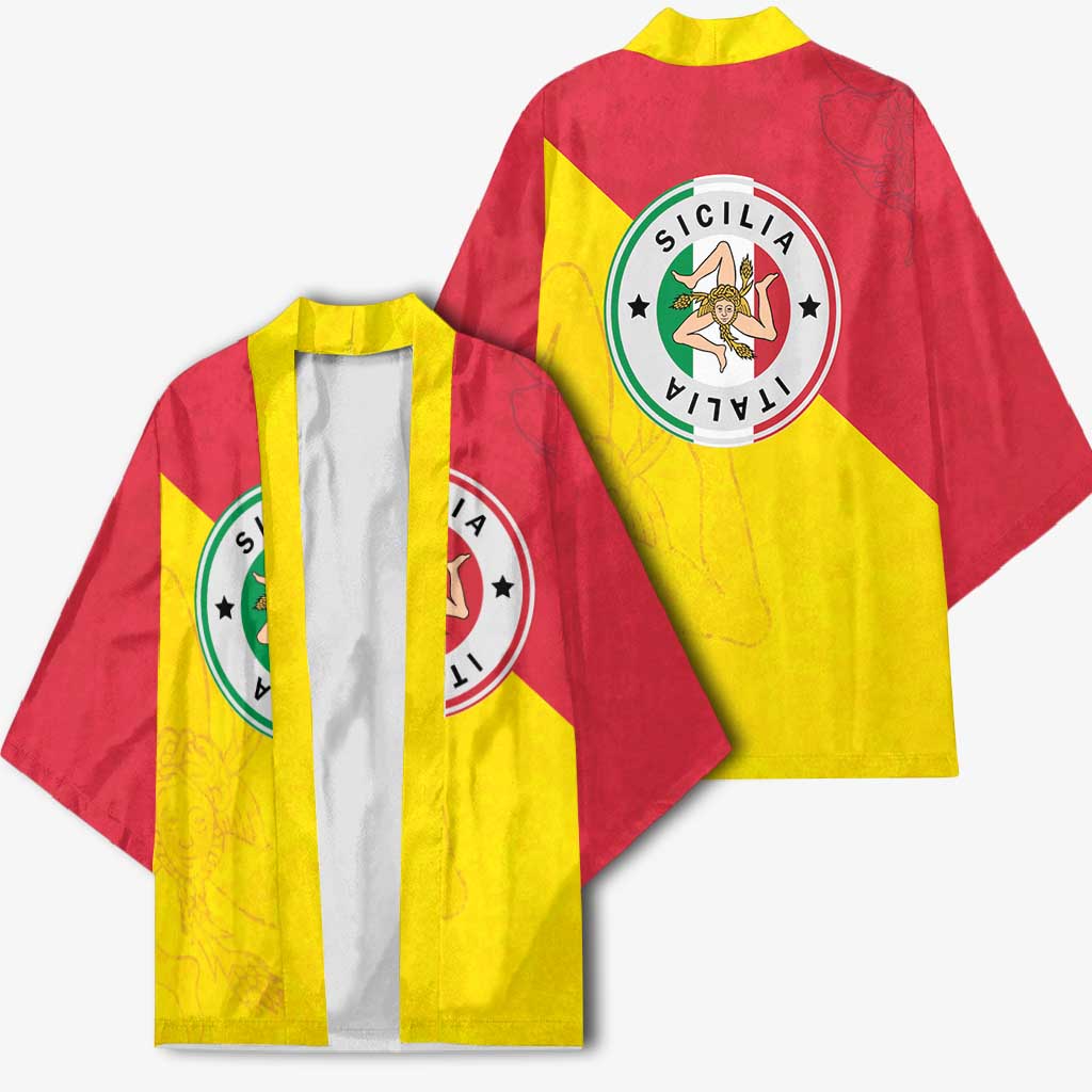 Italy Sicilia Kimono Triskeles With Lemons - Wonder Print Shop