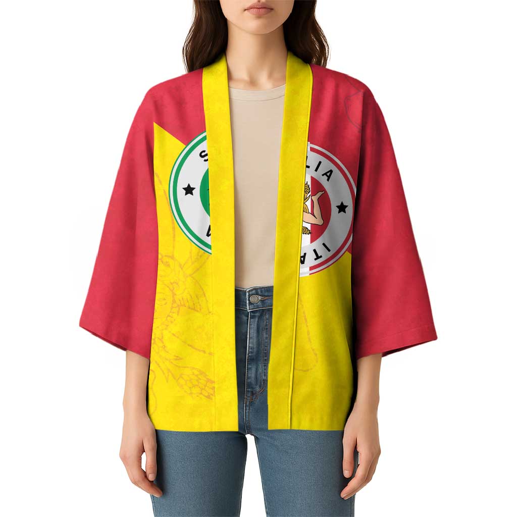 Italy Sicilia Kimono Triskeles With Lemons - Wonder Print Shop