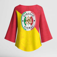 Italy Sicilia Kimono Sleeve Blouse Triskeles With Lemons - Wonder Print Shop