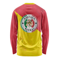 Italy Sicilia Long Sleeve Shirt Triskeles With Lemons - Wonder Print Shop