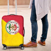 Italy Sicilia Luggage Cover Triskeles With Lemons - Wonder Print Shop