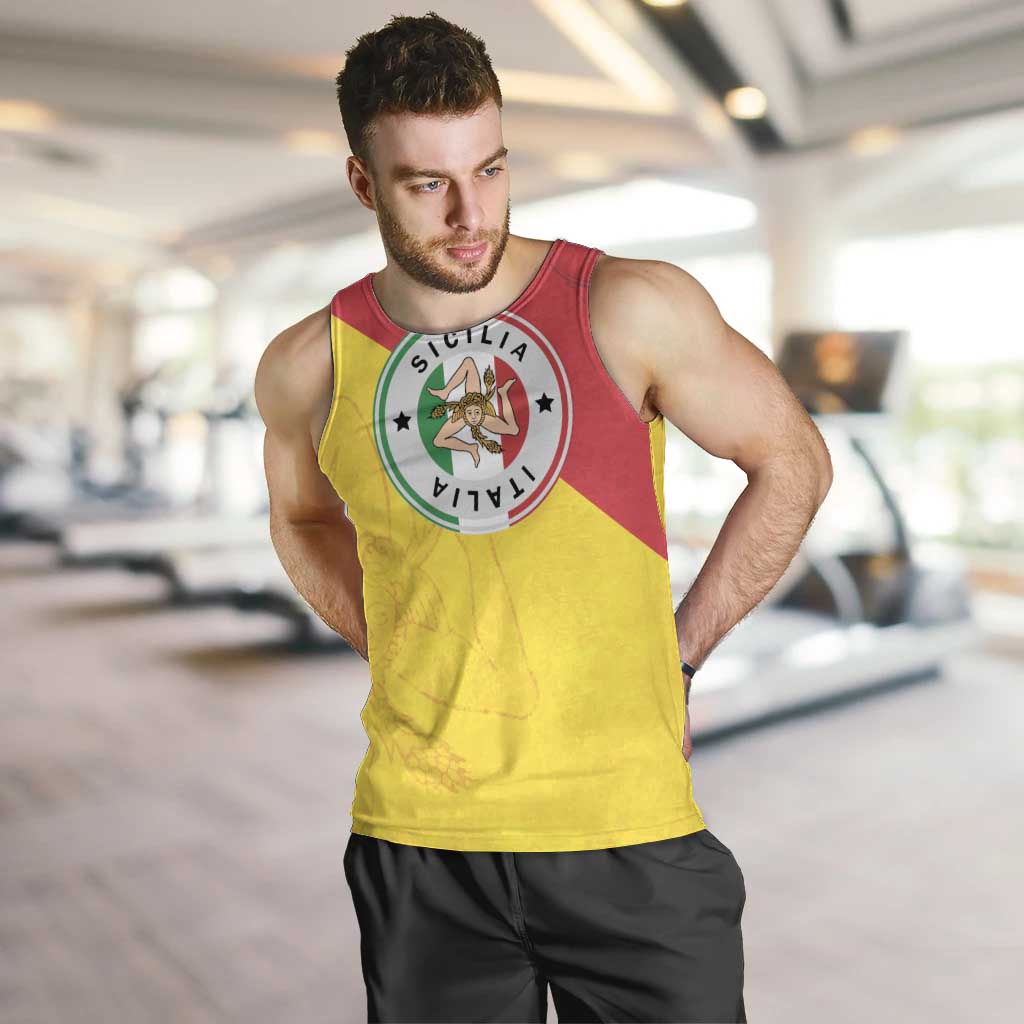 Italy Sicilia Men Tank Top Triskeles With Lemons - Wonder Print Shop
