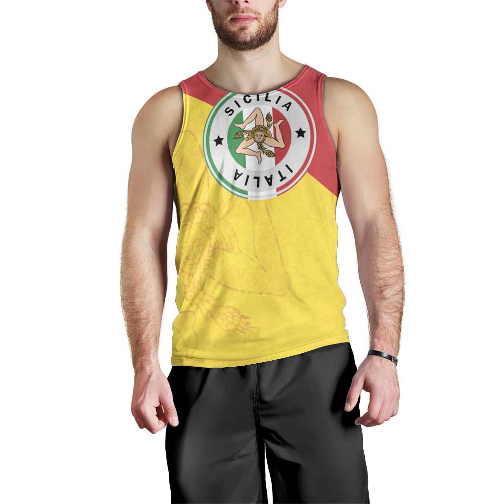 Italy Sicilia Men Tank Top Triskeles With Lemons - Wonder Print Shop