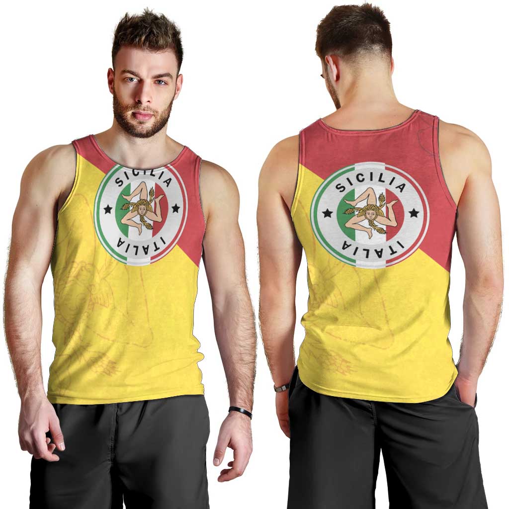 Italy Sicilia Men Tank Top Triskeles With Lemons - Wonder Print Shop