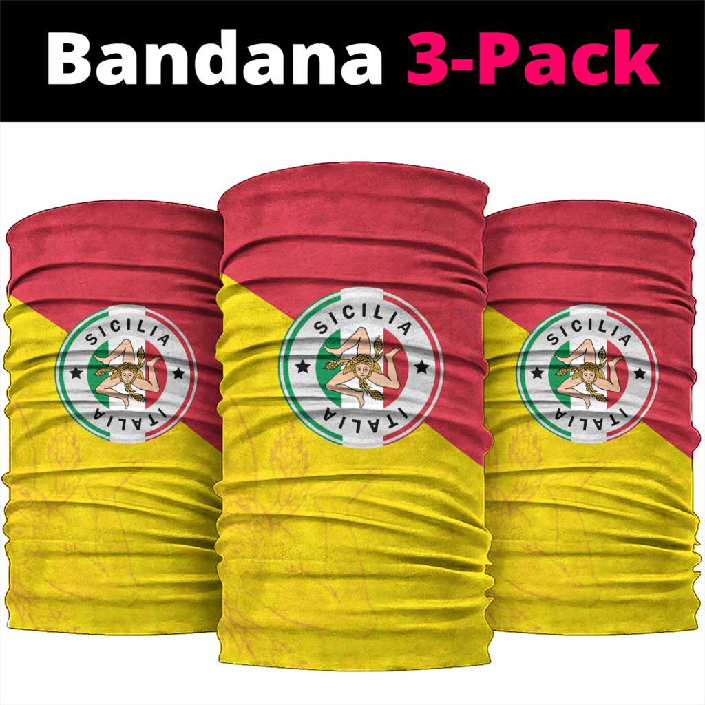 Italy Sicilia Neck Gaiter Triskeles With Lemons - Wonder Print Shop