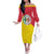 Italy Sicilia Off The Shoulder Long Sleeve Dress Triskeles With Lemons - Wonder Print Shop