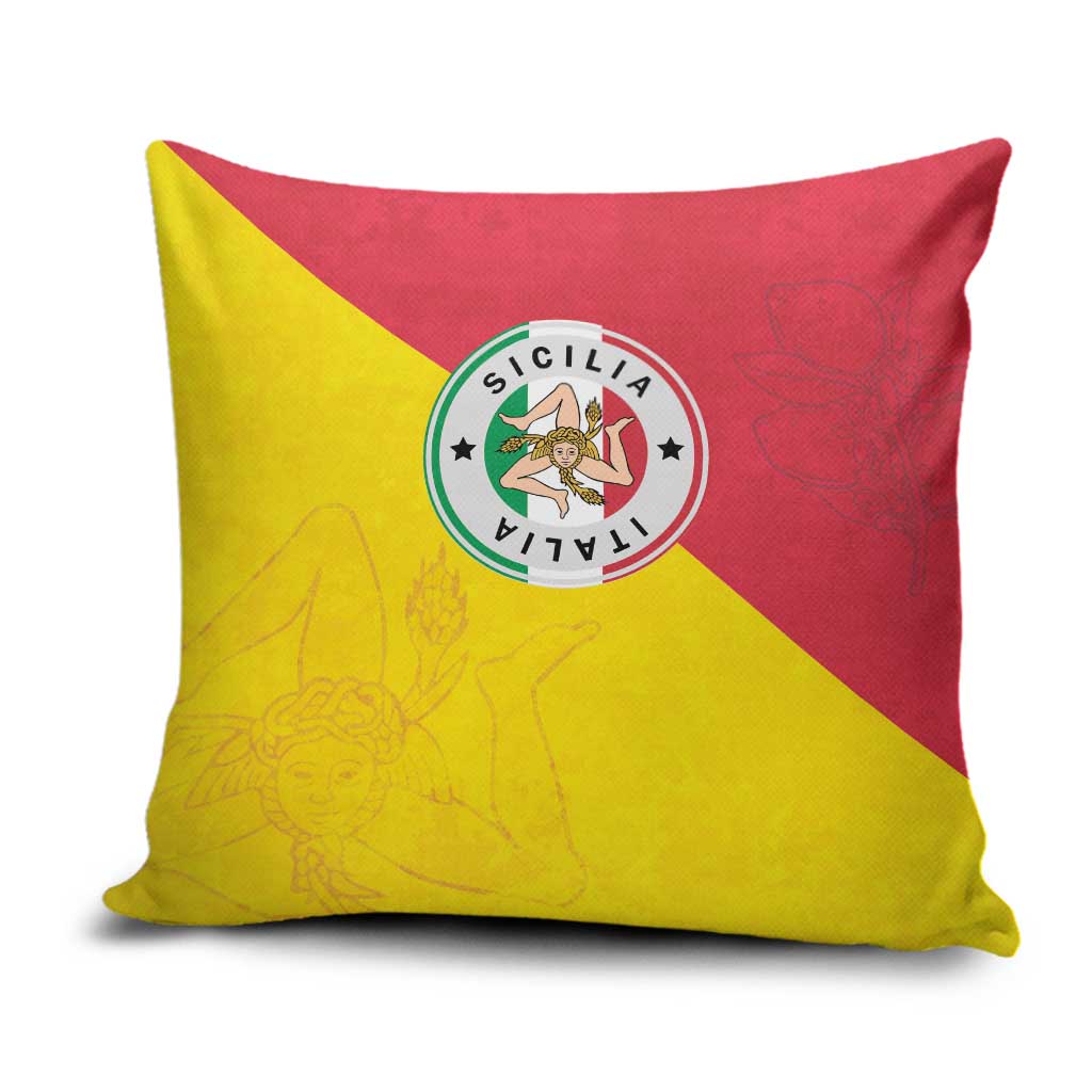 Italy Sicilia Pillow Cover Triskeles With Lemons - Wonder Print Shop