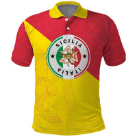 Italy Sicilia Polo Shirt Triskeles With Lemons - Wonder Print Shop