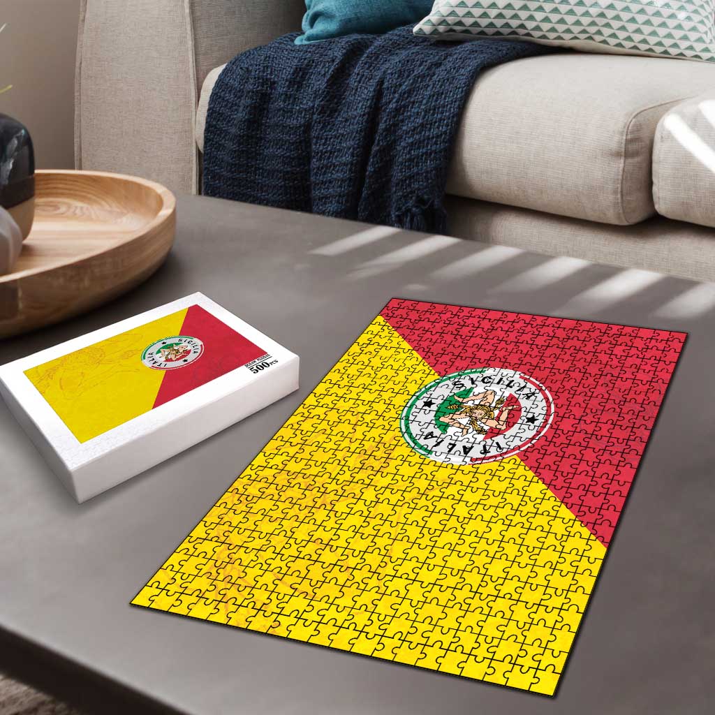 Italy Sicilia Puzzle Triskeles With Lemons - Wonder Print Shop