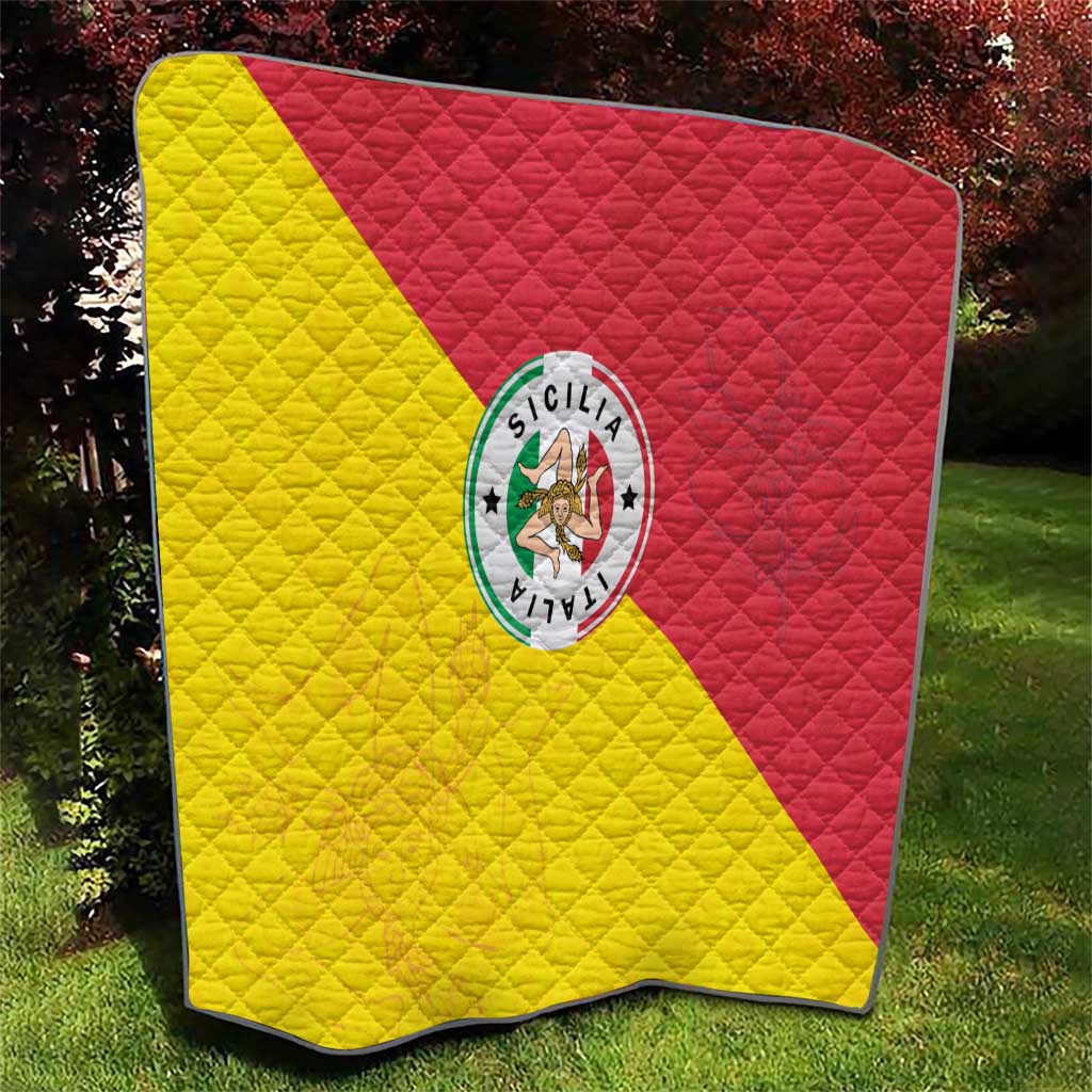 Italy Sicilia Quilt Triskeles With Lemons - Wonder Print Shop