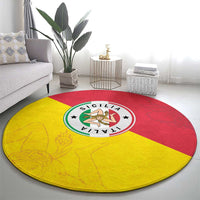 Italy Sicilia Round Carpet Triskeles With Lemons - Wonder Print Shop