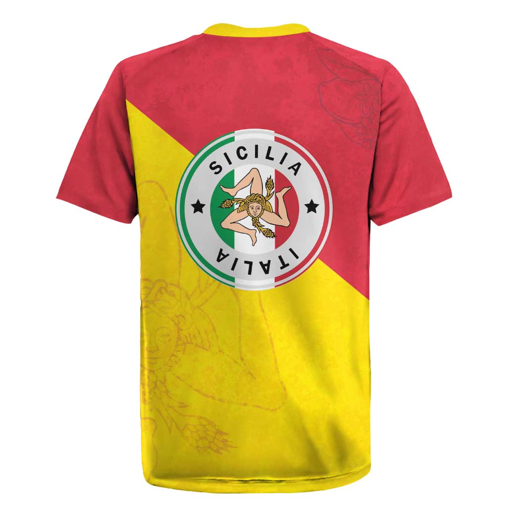 Italy Sicilia Rugby Jersey Triskeles With Lemons - Wonder Print Shop