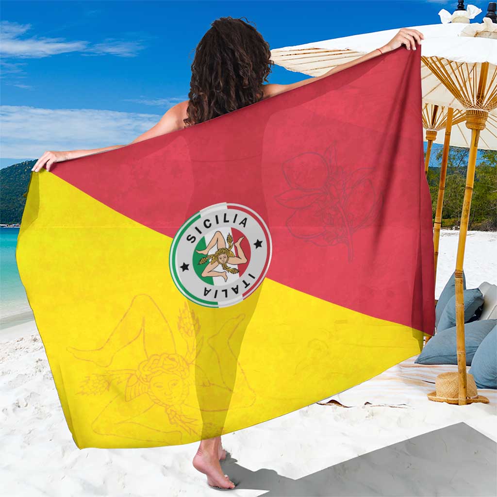 Italy Sicilia Sarong Triskeles With Lemons - Wonder Print Shop