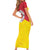 Italy Sicilia Short Sleeve Bodycon Dress Triskeles With Lemons - Wonder Print Shop