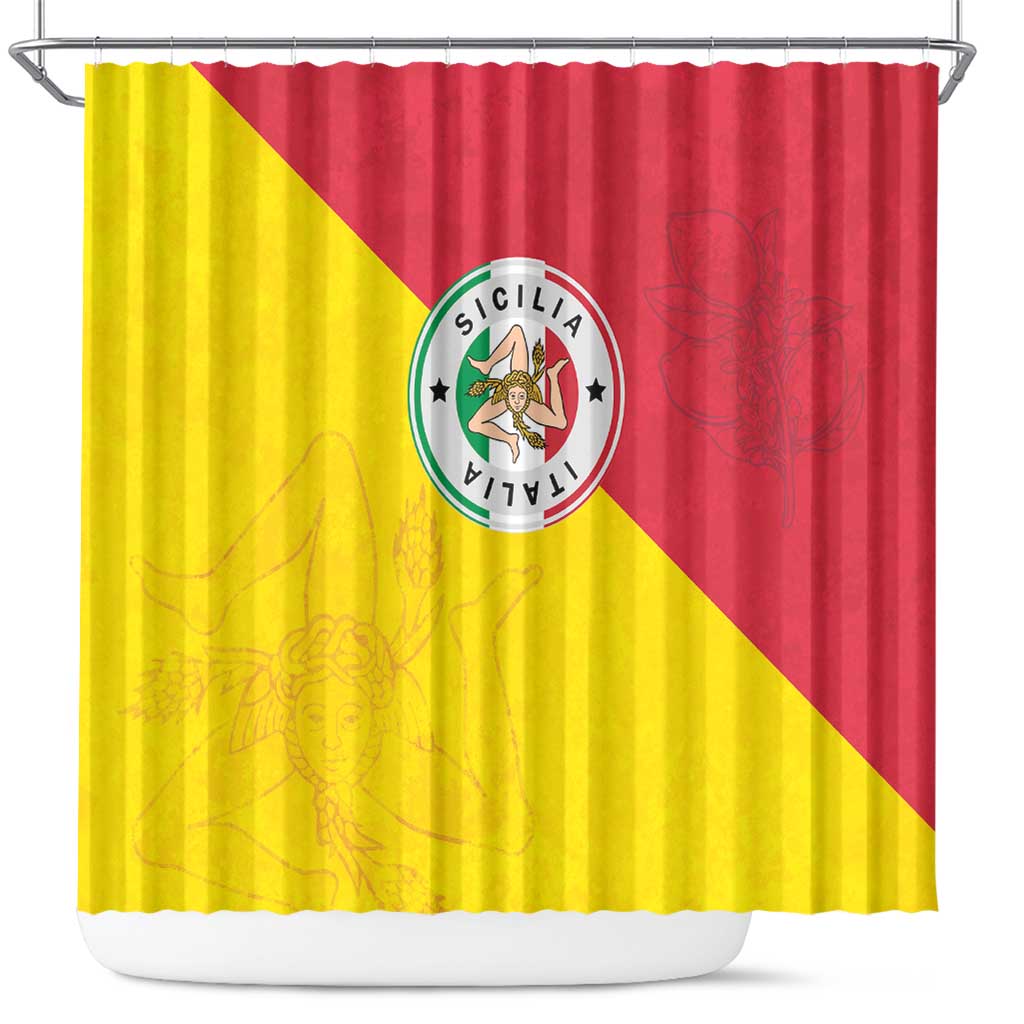 Italy Sicilia Shower Curtain Triskeles With Lemons - Wonder Print Shop