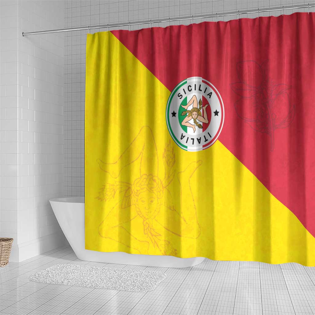 Italy Sicilia Shower Curtain Triskeles With Lemons - Wonder Print Shop
