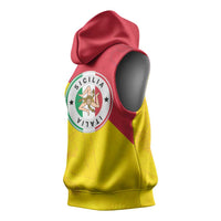 Italy Sicilia Sleeveless Hoodie Triskeles With Lemons - Wonder Print Shop